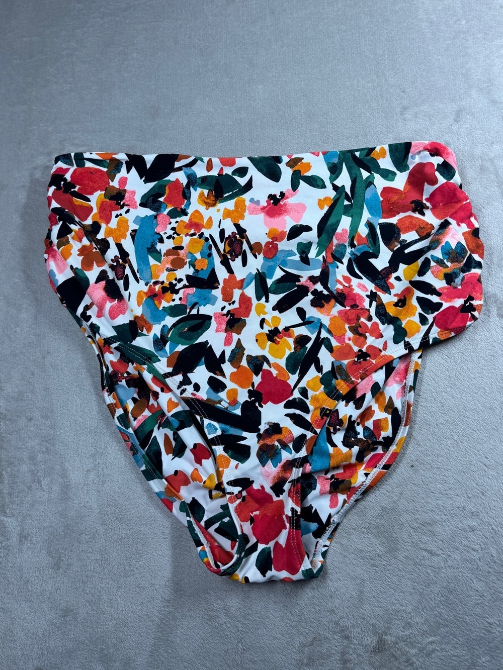 Anne Cole High Waisted Ruched Sides Watercolor Floral Bikini Bottom Swimsuit 20W